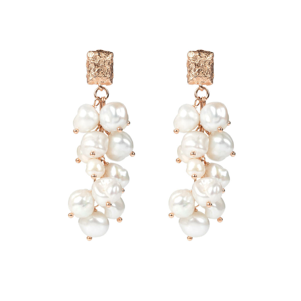 Elegant Freshwater Pearl Earrings – Choose Rose Gold or Silver by MyaMoon at www.brixbailey.com