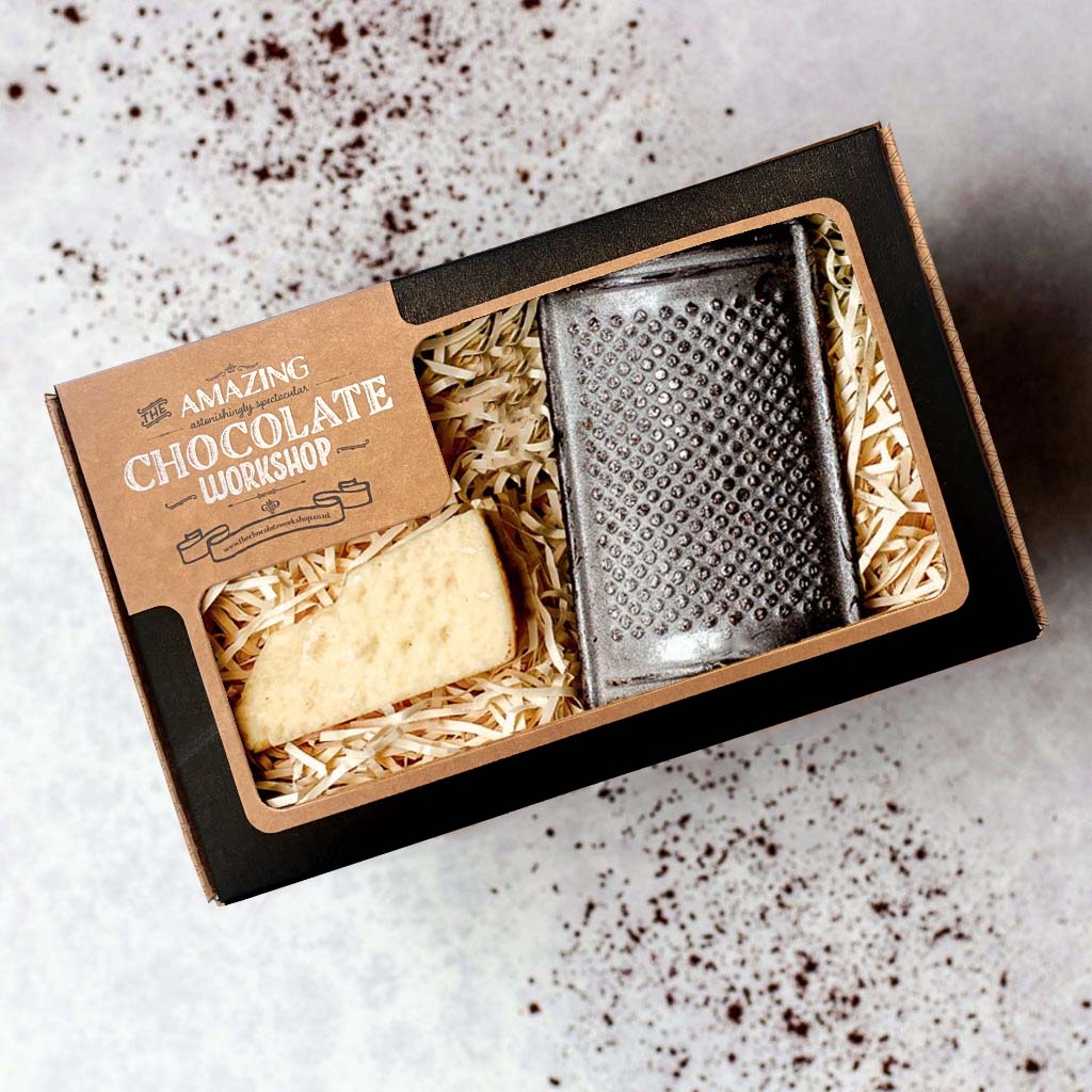 White Chocolate Parmesan and Grater Gift Box