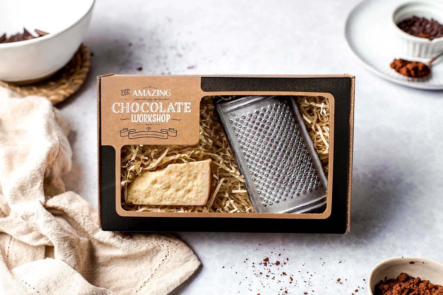 White Chocolate Parmesan and Grater Gift Box