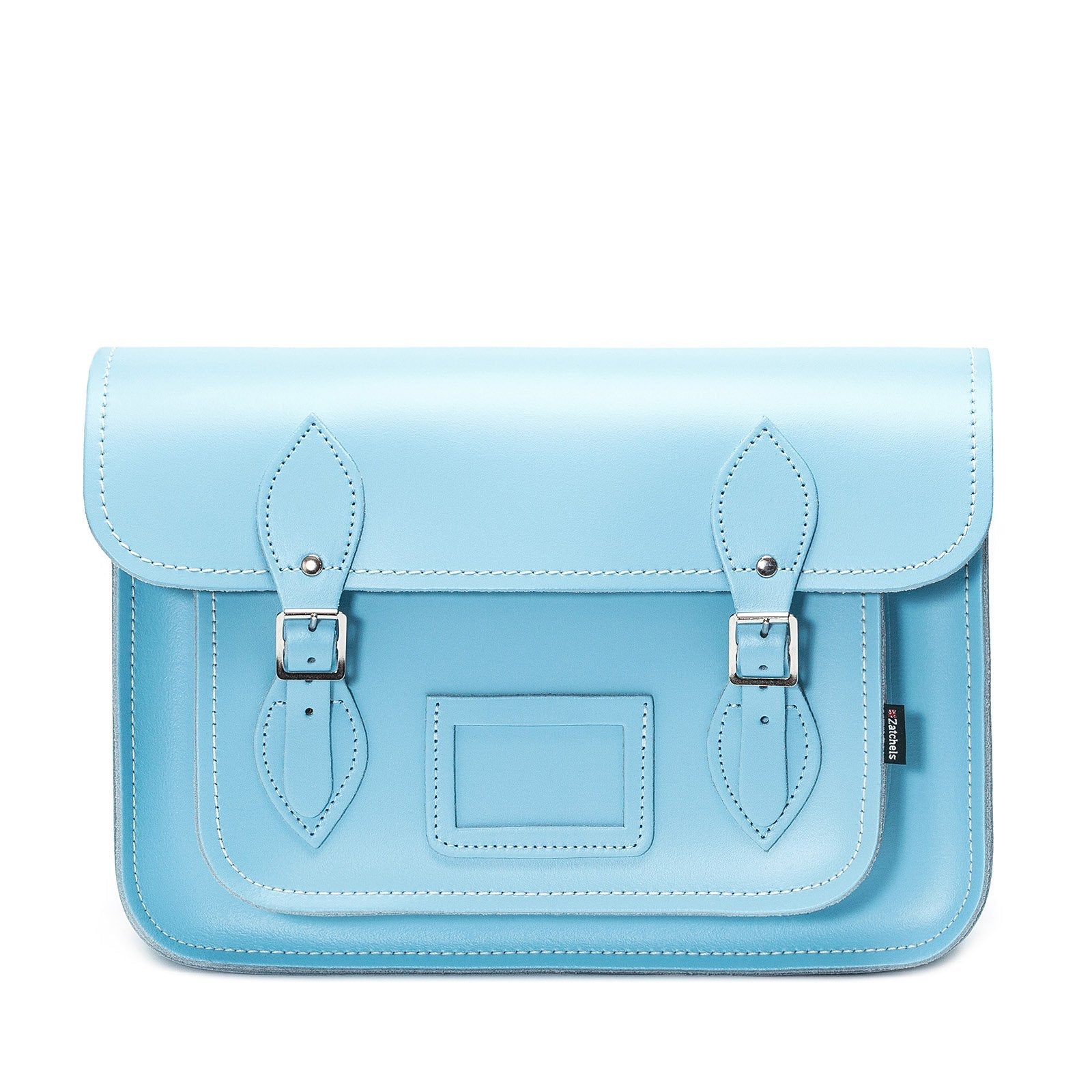 Handmade Leather Satchel Pastel Baby Blue