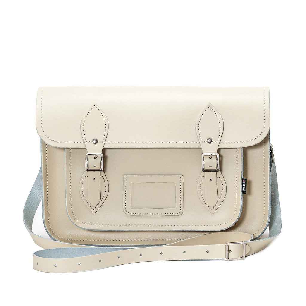 Pastel Cream Handmade Leather Satchel