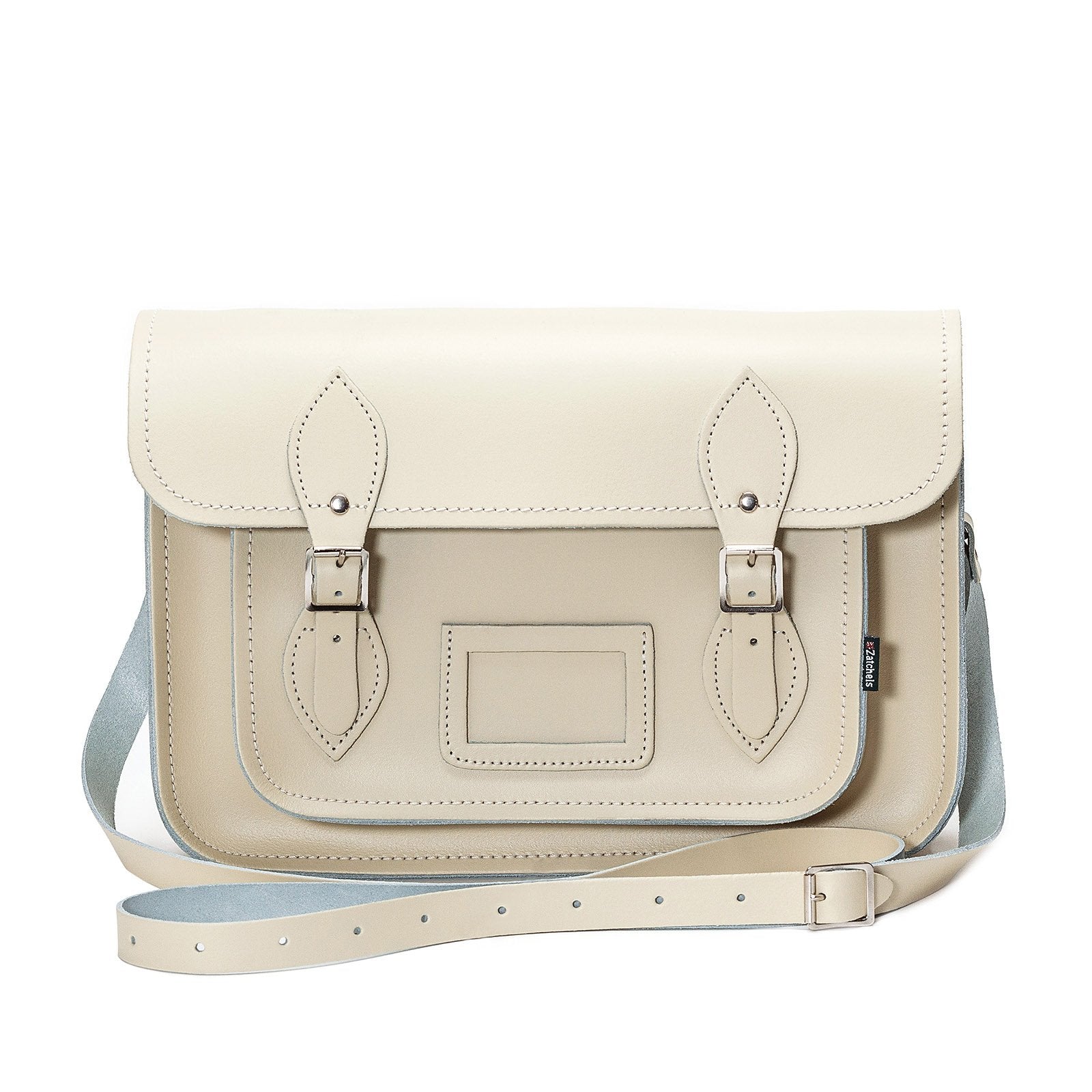 Pastel Cream Handmade Leather Satchel