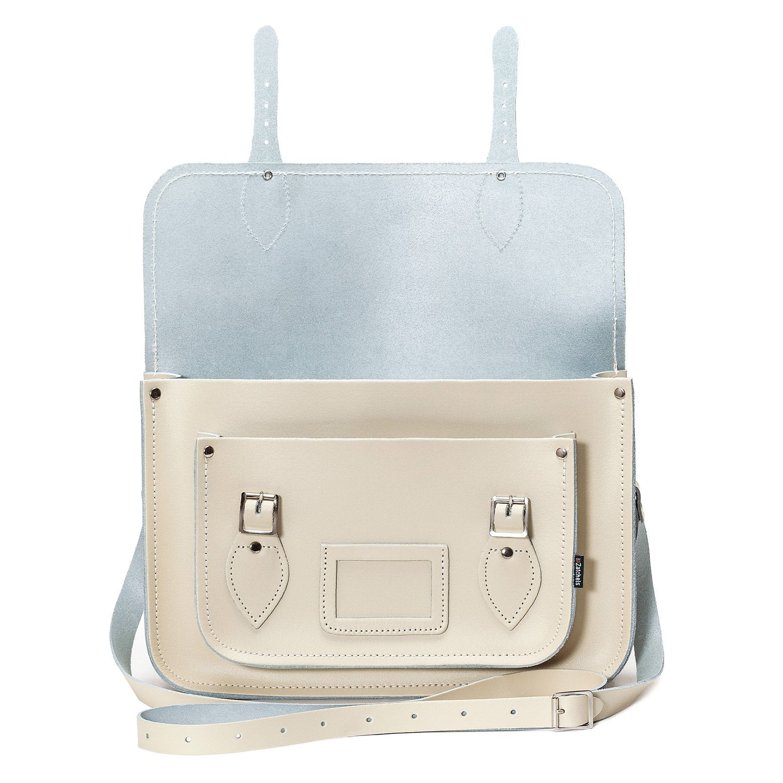 Pastel Cream Handmade Leather Satchel