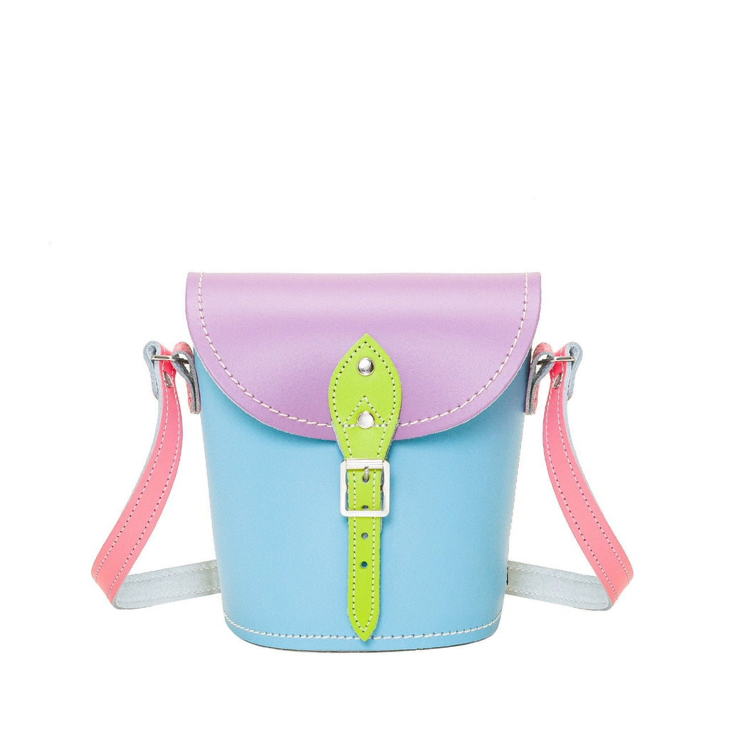 Pastel Kaleidoscope Leather Barrel Bag