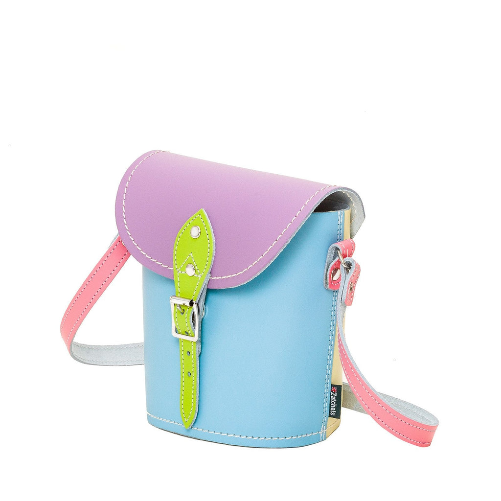 Pastel Kaleidoscope Leather Barrel Bag