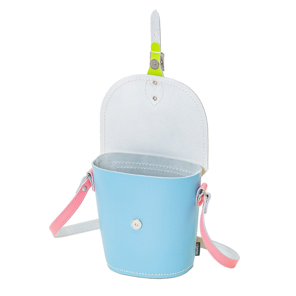 Pastel Kaleidoscope Leather Barrel Bag