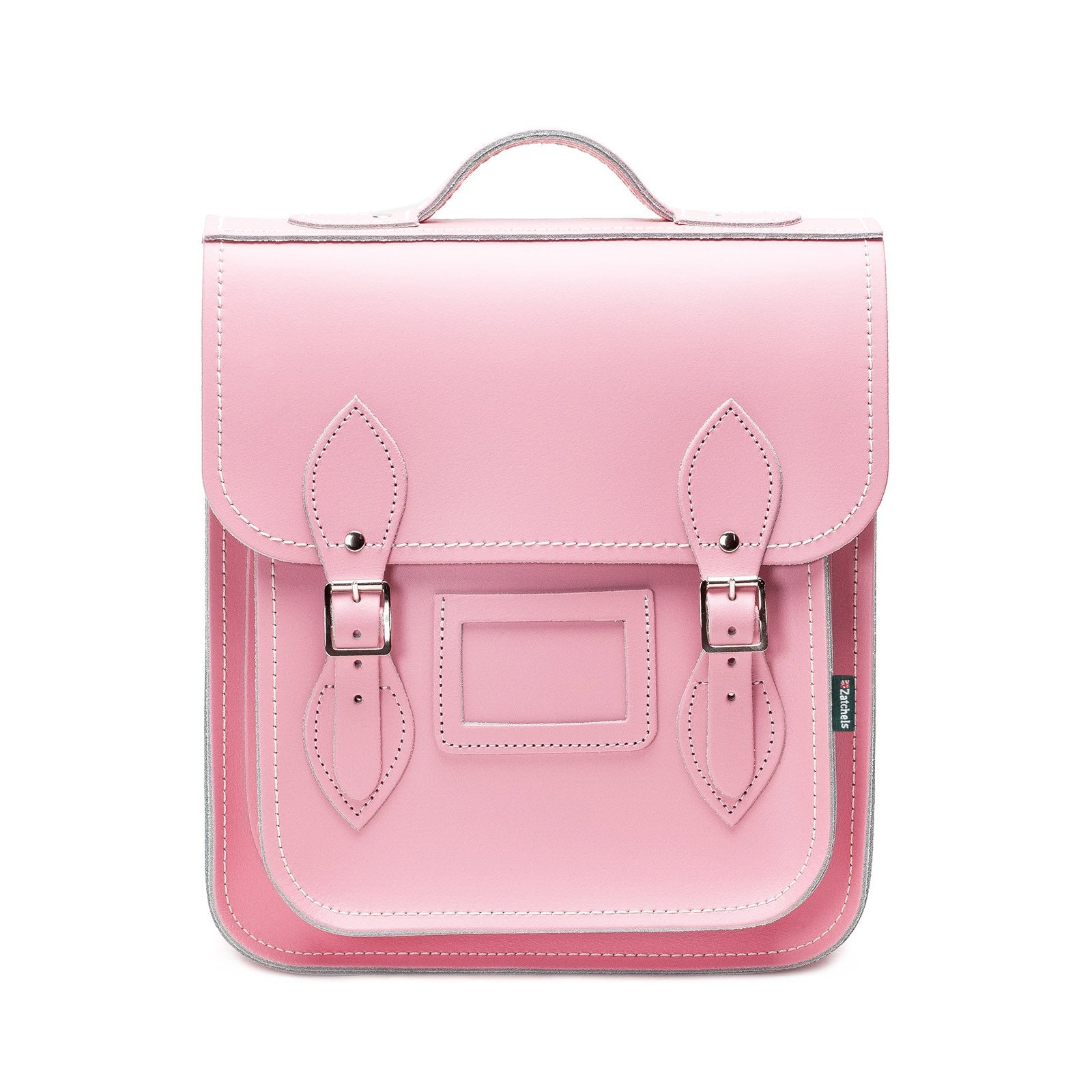Handmade Leather City Backpack in Pastel Pink