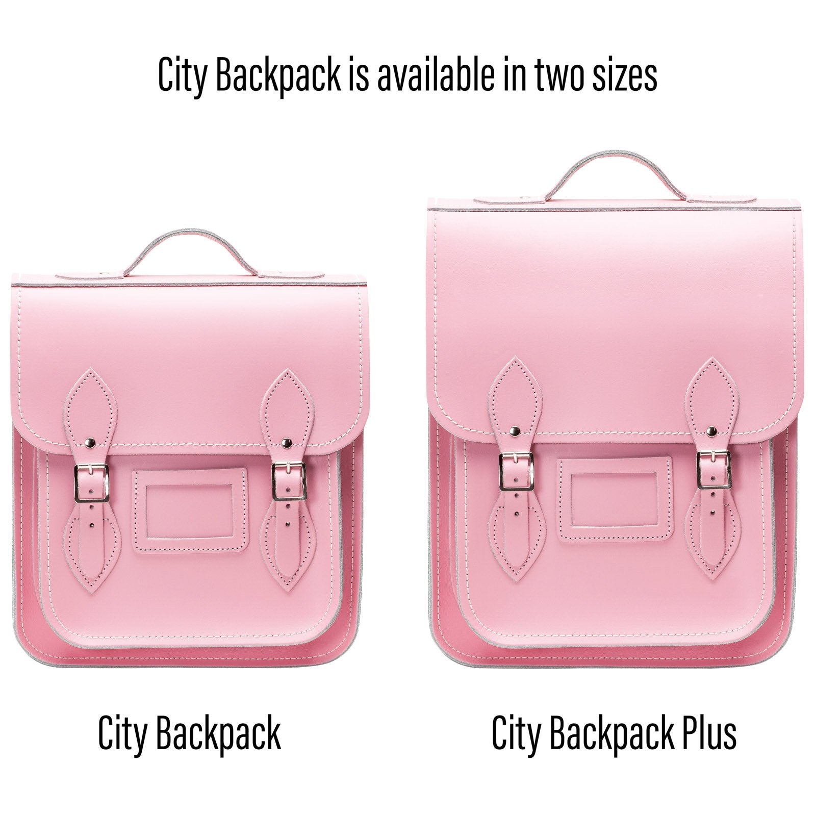 Handmade Leather City Backpack in Pastel Pink