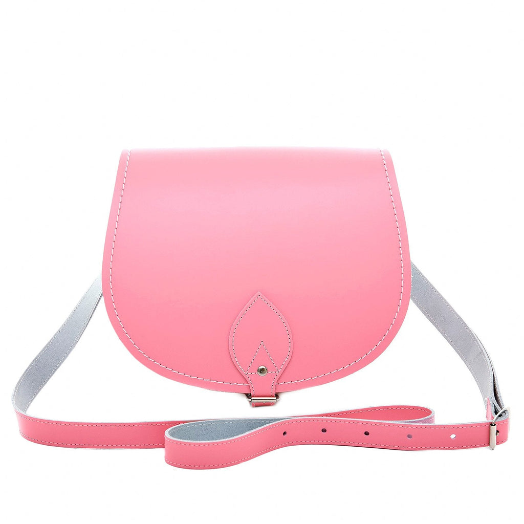 Pastel Pink Handmade Leather Saddle Bag