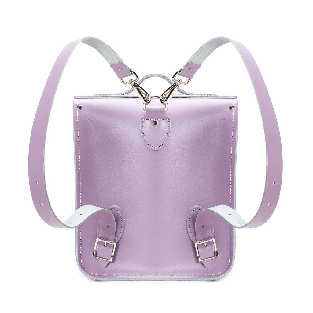 Handmade Leather City Backpack in Pastel Violet