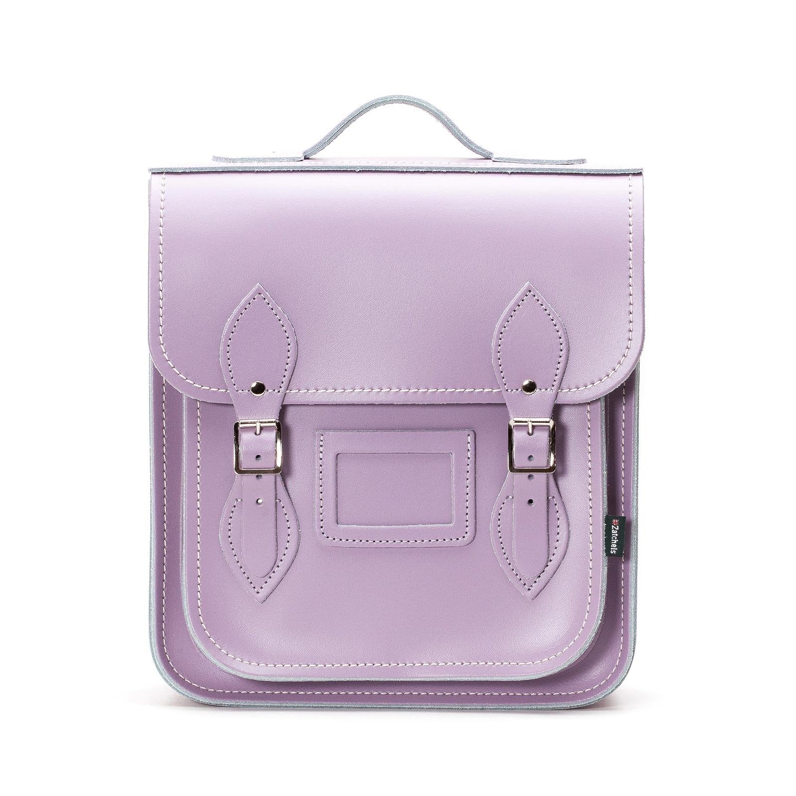 Handmade Leather City Backpack in Pastel Violet