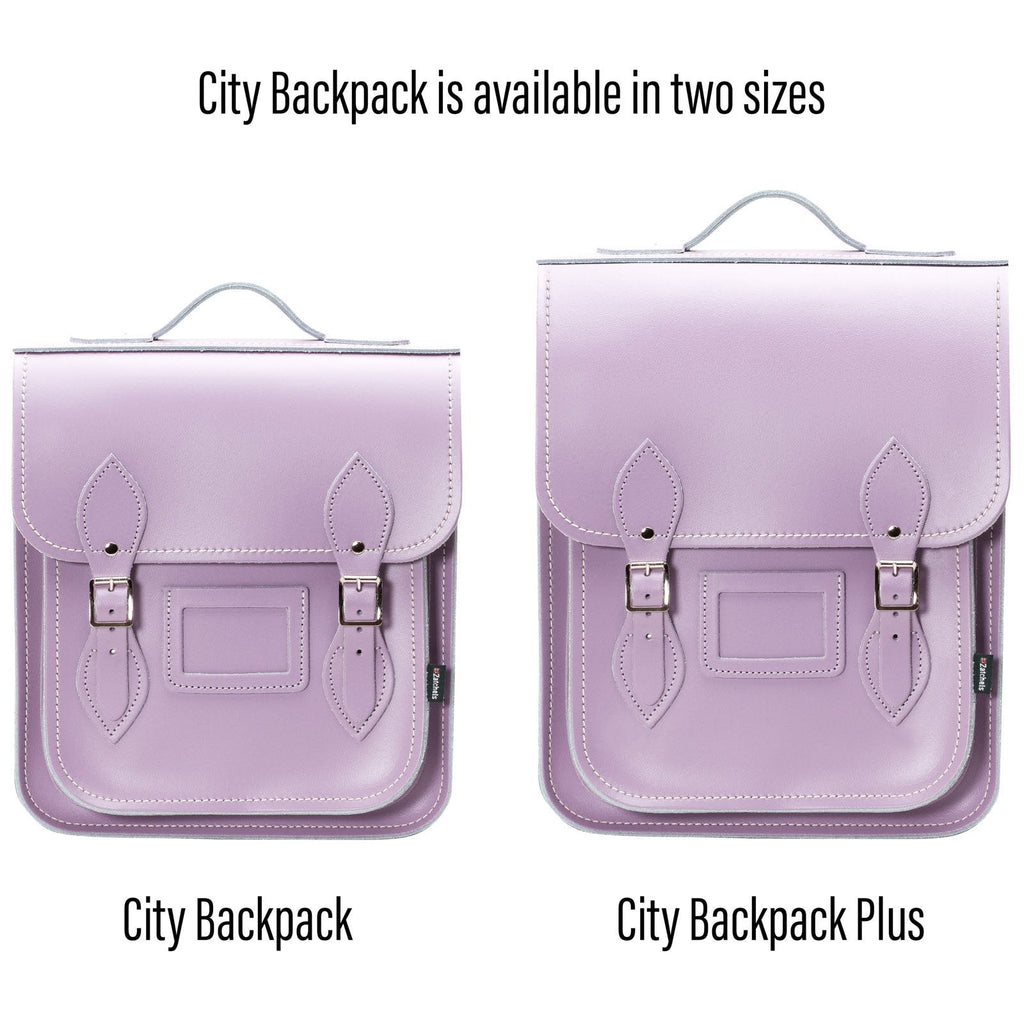 Handmade Leather City Backpack in Pastel Violet