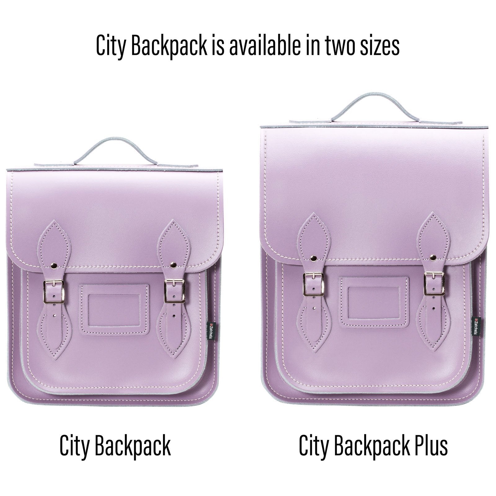 Handmade Leather City Backpack in Pastel Violet