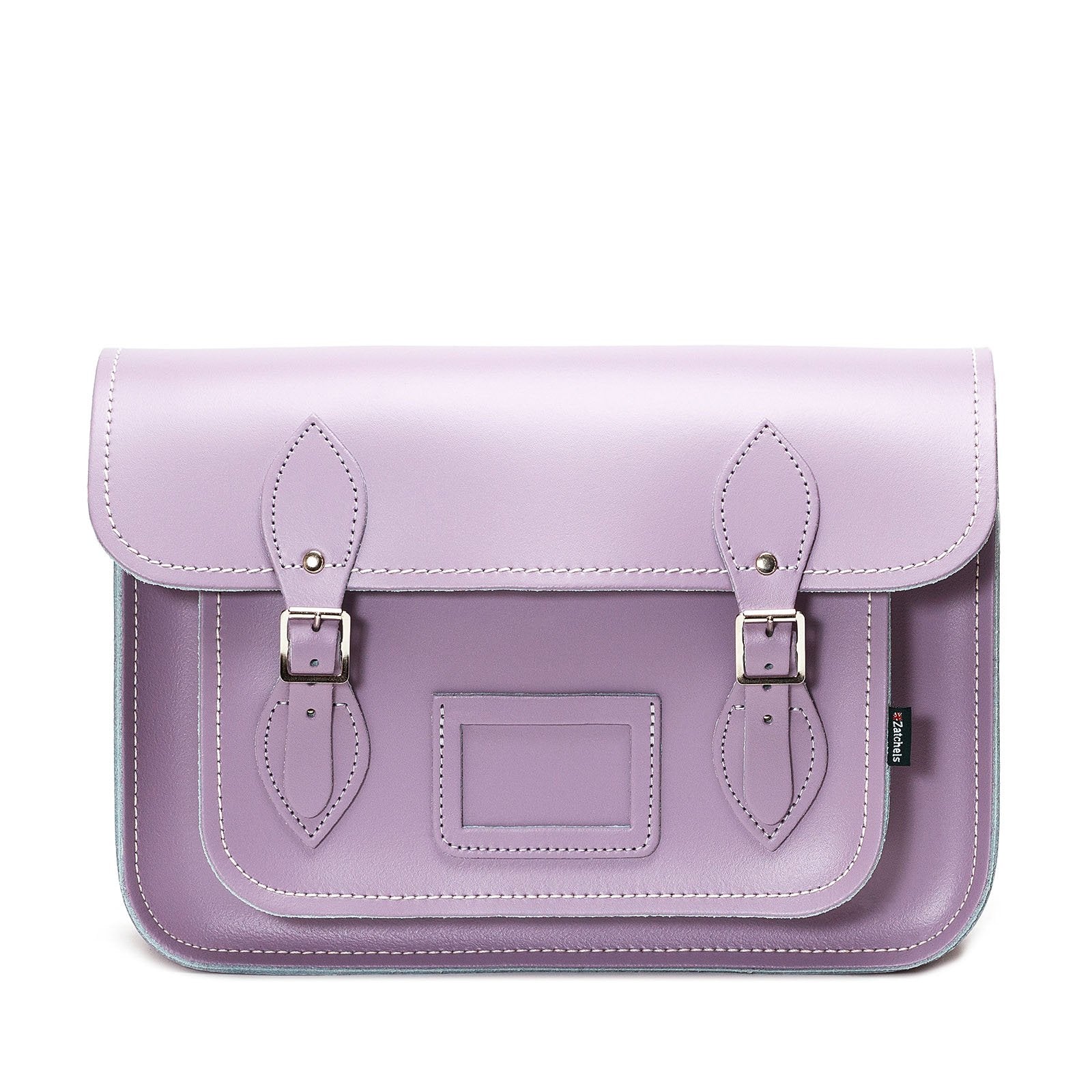 Handmade Leather Satchel in Pastel Violet