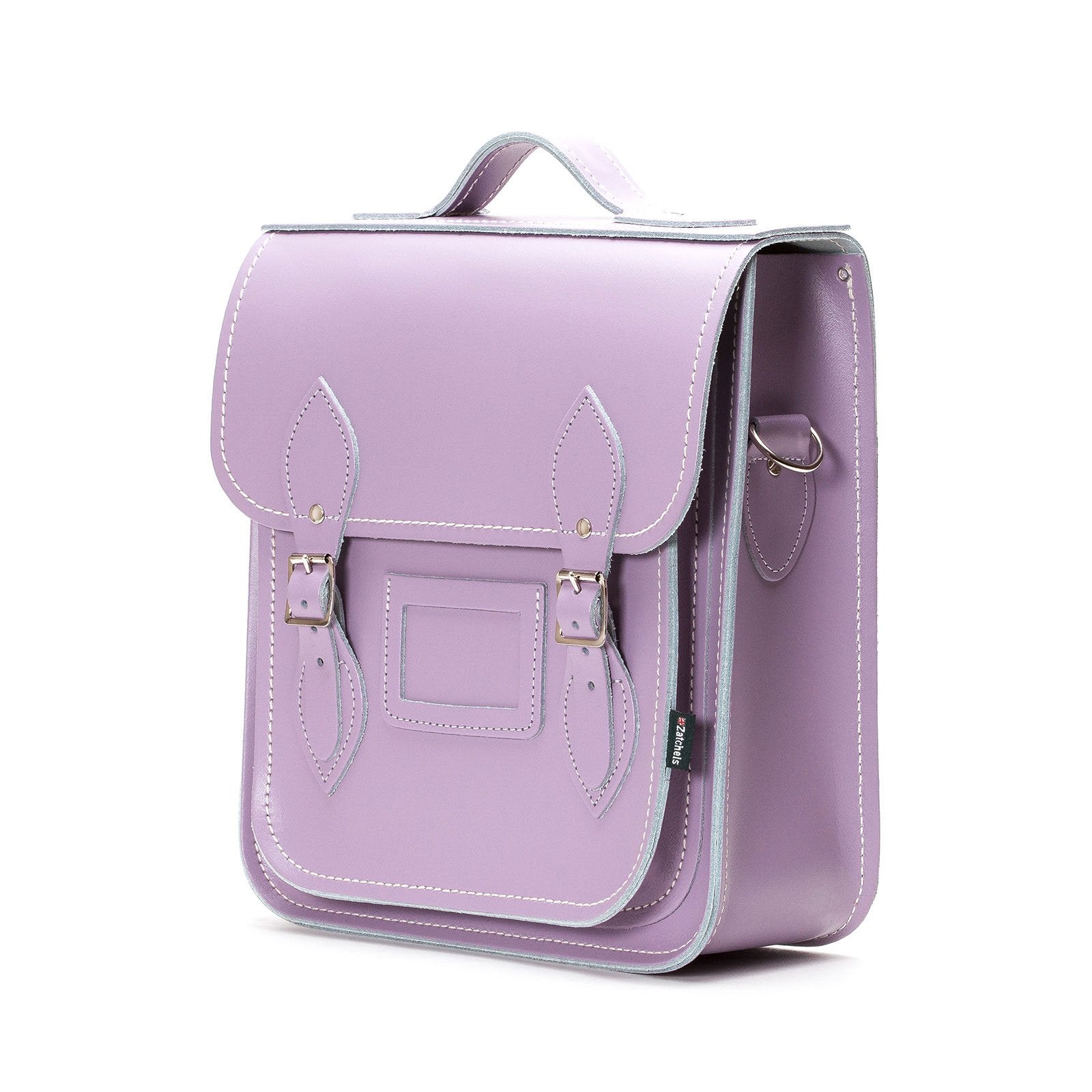 Handmade Leather City Backpack in Pastel Violet