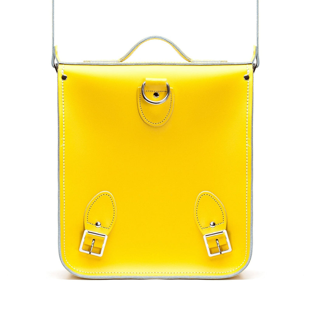 Handmade Leather City Backpack in Pastel Daffodil Yellow
