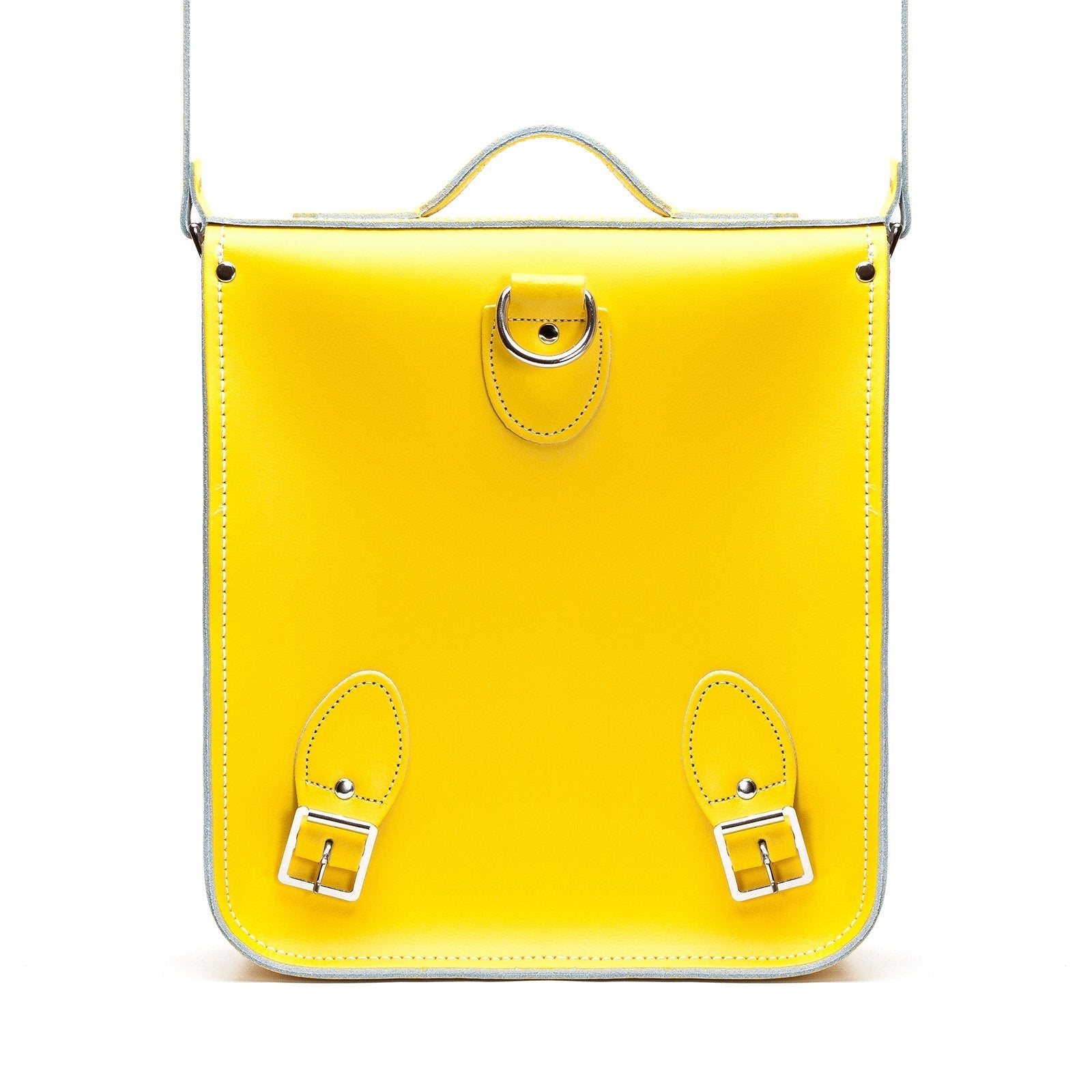 Handmade Leather City Backpack in Pastel Daffodil Yellow