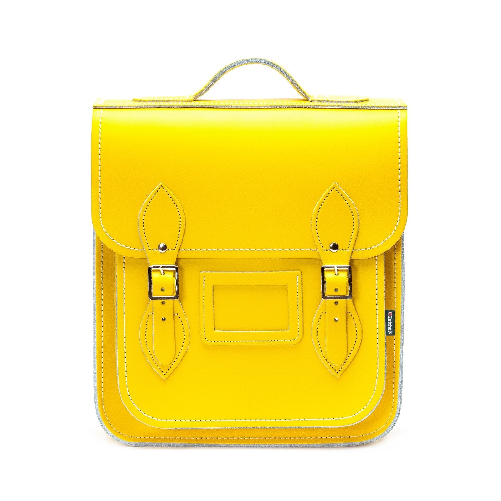 Handmade Leather City Backpack in Pastel Daffodil Yellow