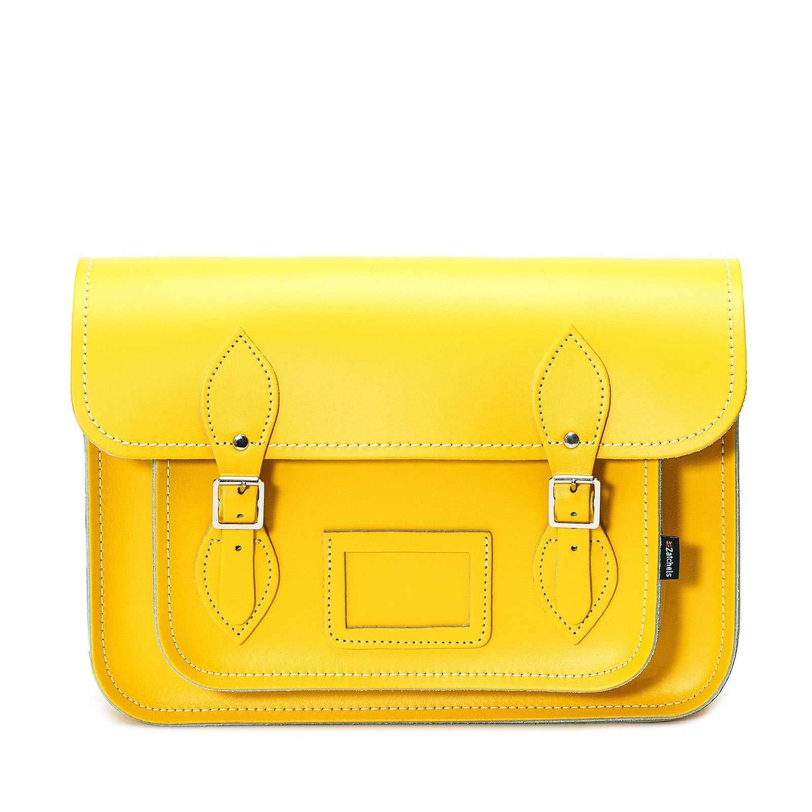Handmade Leather Satchel in Pastel Daffodil Yellow