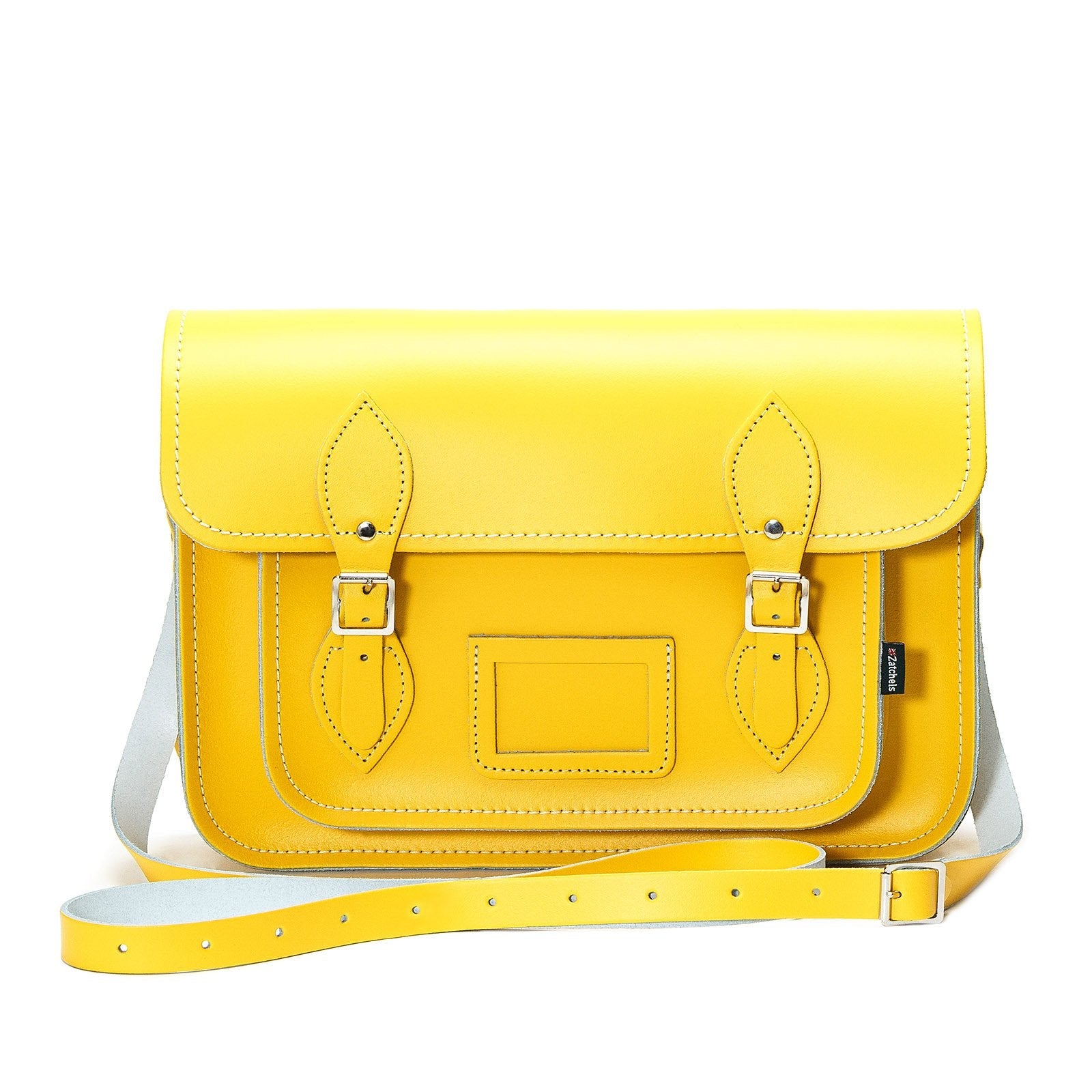 Handmade Leather Satchel in Pastel Daffodil Yellow