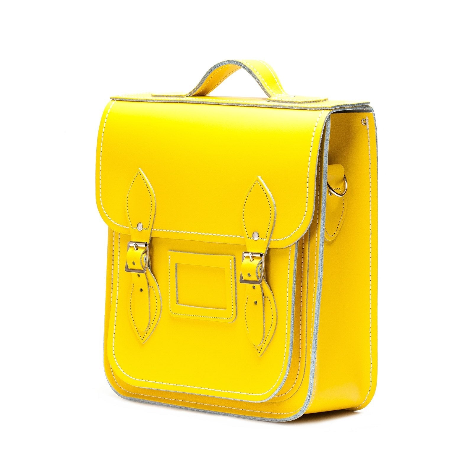 Handmade Leather City Backpack in Pastel Daffodil Yellow