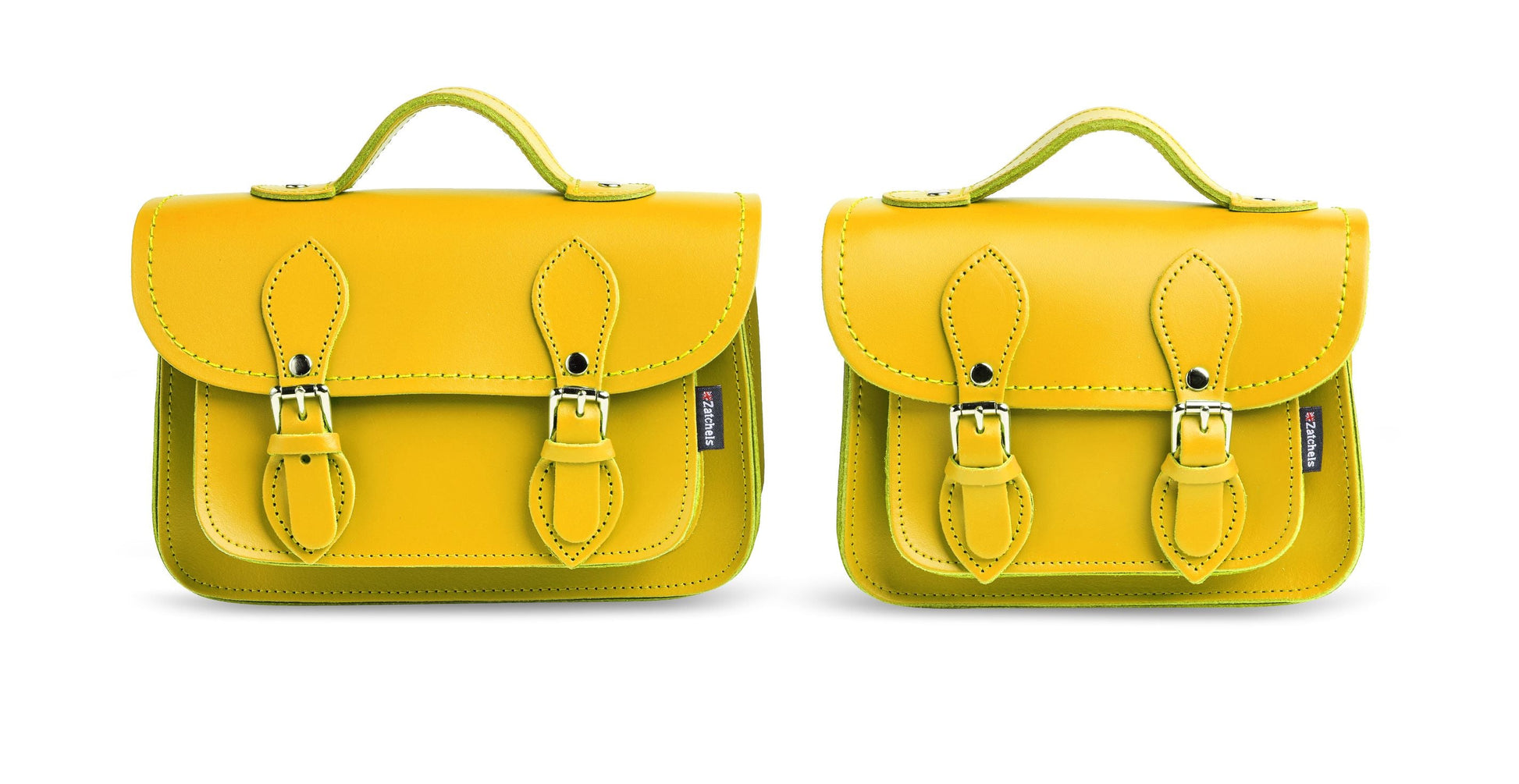 Handmade Leather Micro Satchel in Pastel Daffodil Yellow