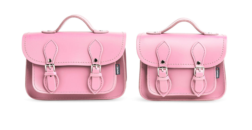 Handmade Leather Micro Satchel in Pastel Pink