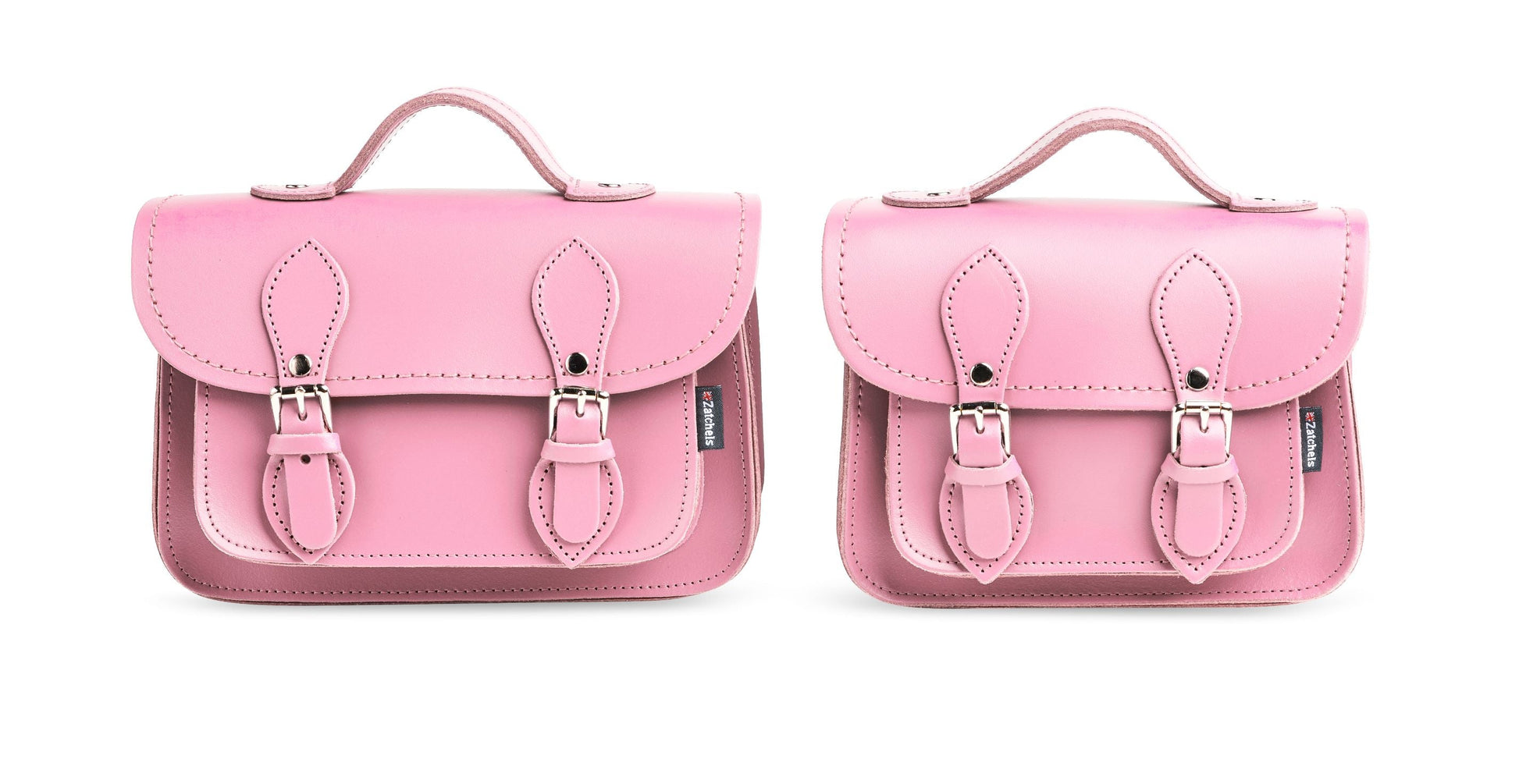 Handmade Leather Micro Satchel in Pastel Pink
