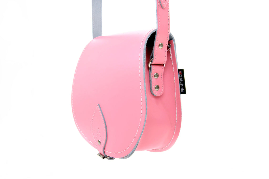 Pastel Pink Handmade Leather Saddle Bag