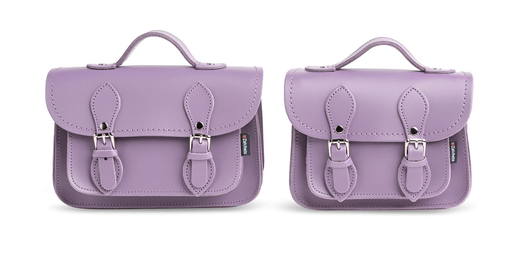 Handmade Leather Micro Satchel in Pastel Violet