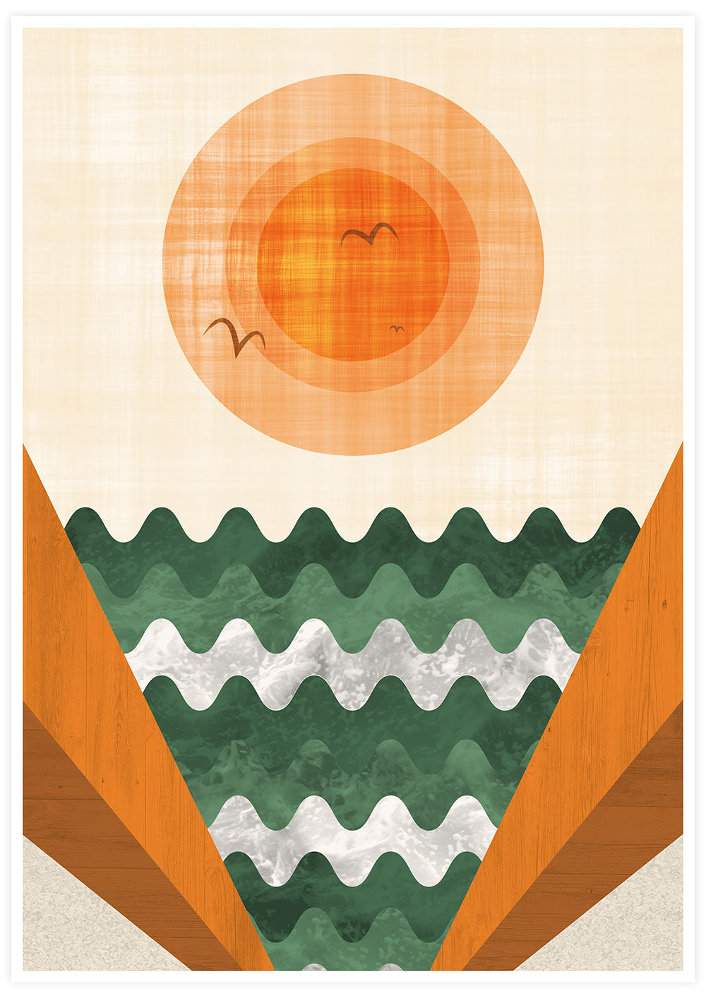 Path to Tangerines Abstract Sunset Print