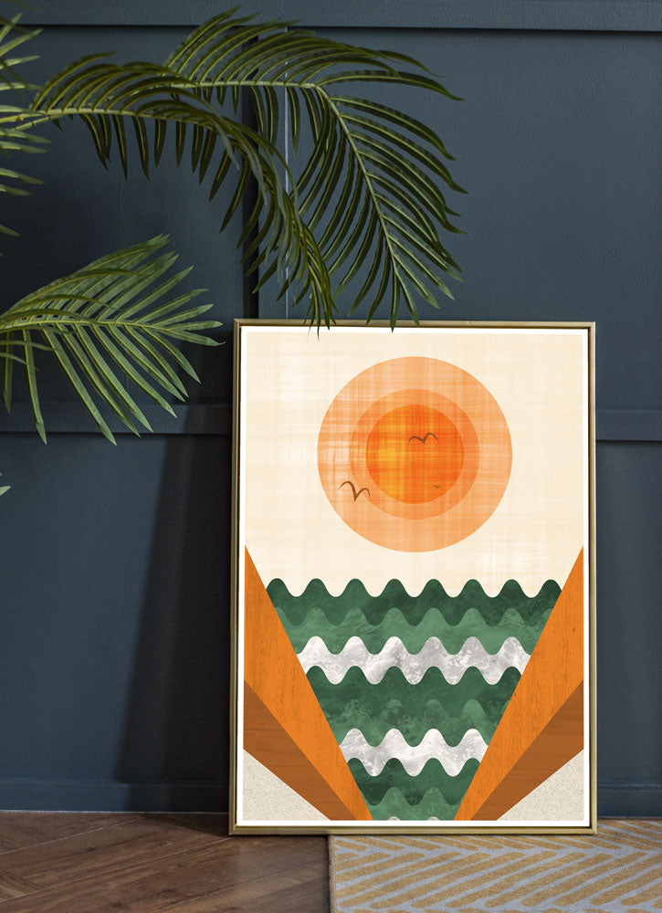 Path to Tangerines Abstract Sunset Print