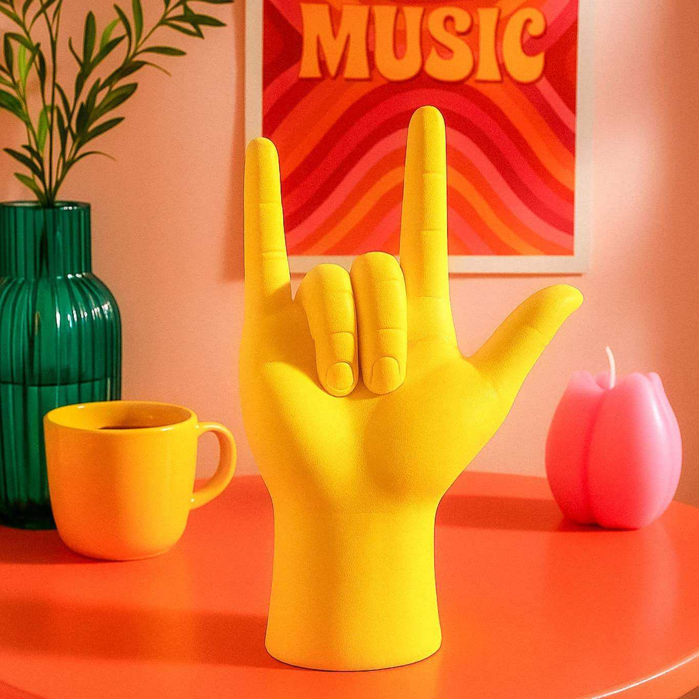 Peace and Love Hand Gesture Sculpture