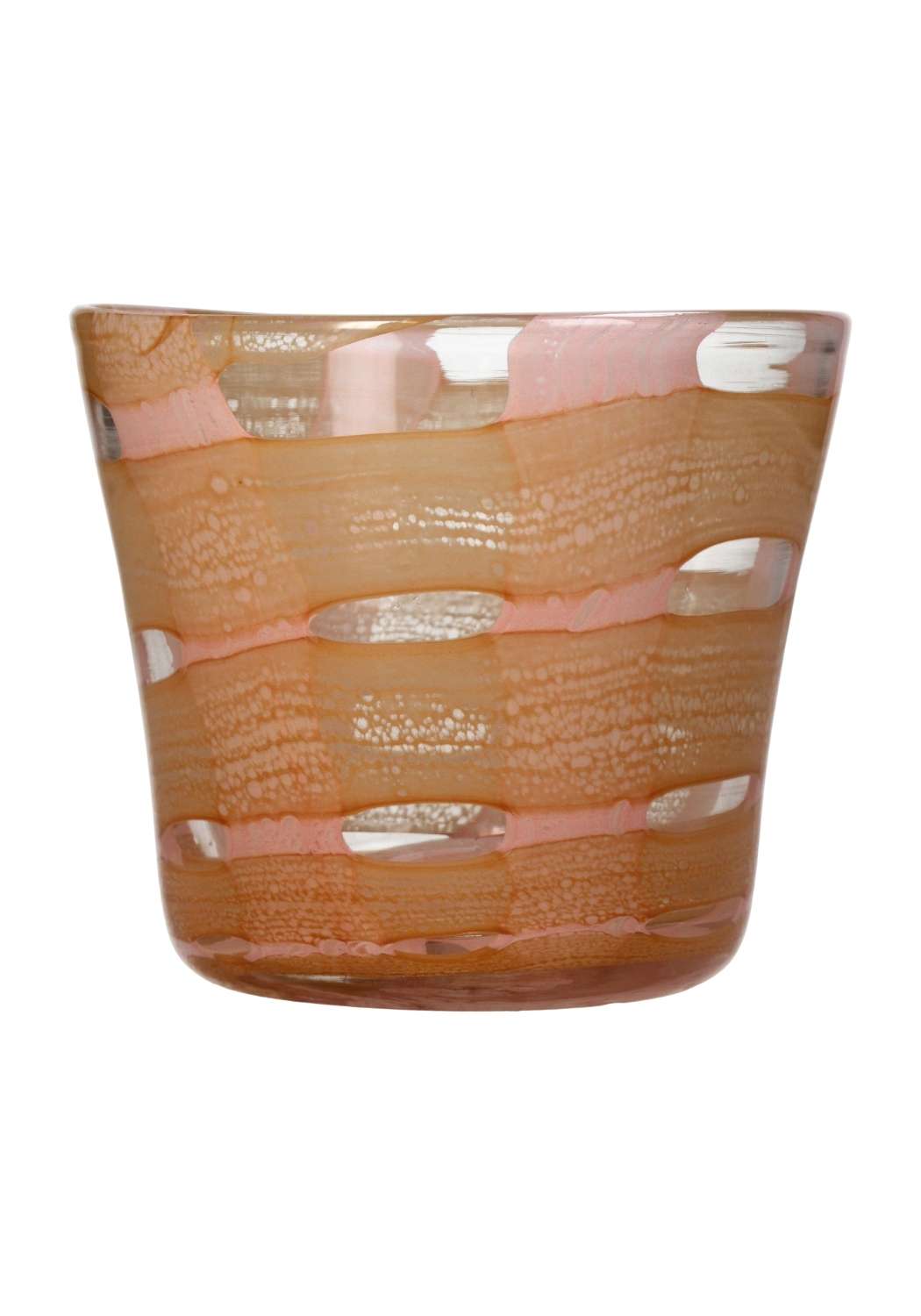 Peach Affect Glass Candle Holder / Vase Medium