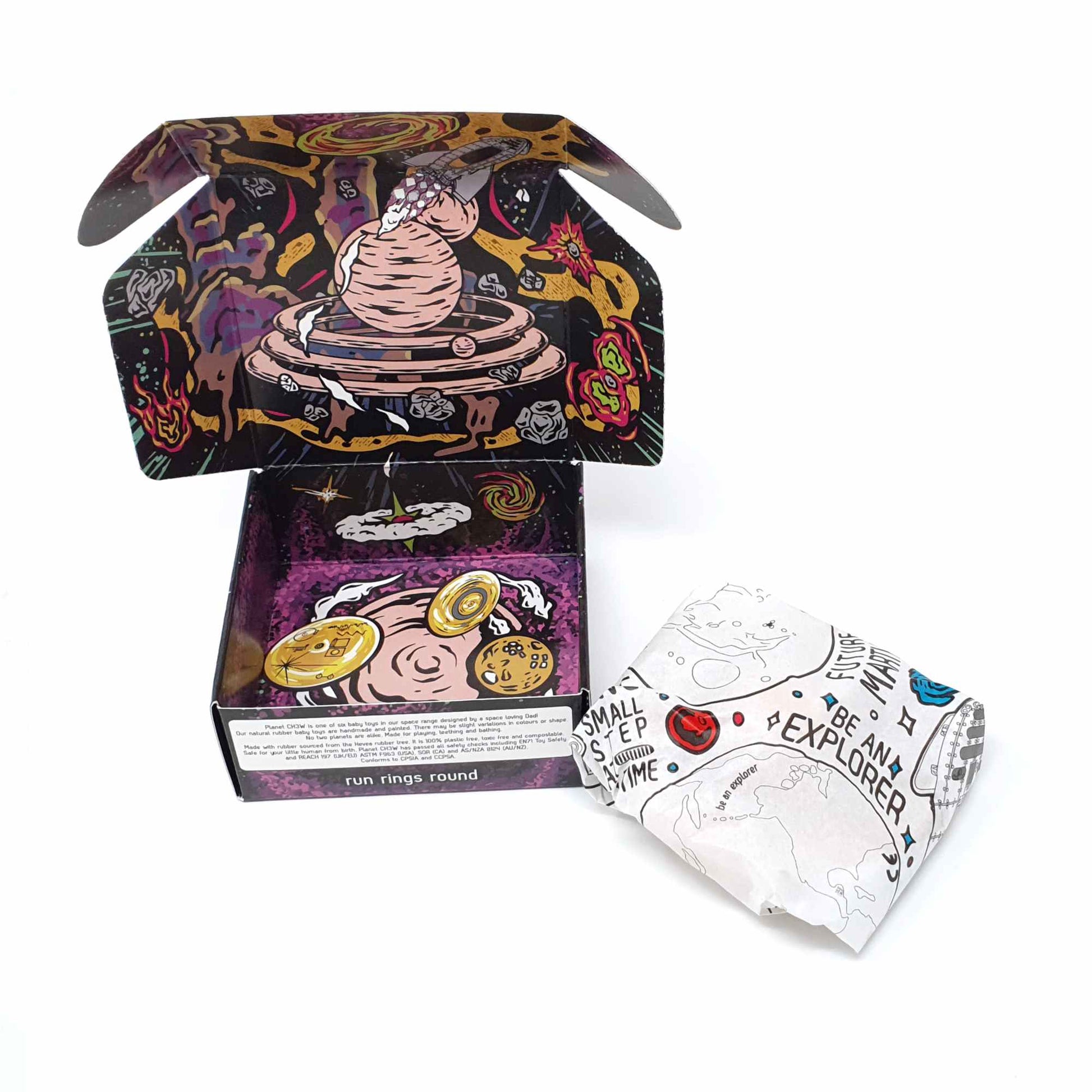 Natural Rubber Space Planet Teether and Bath Toy