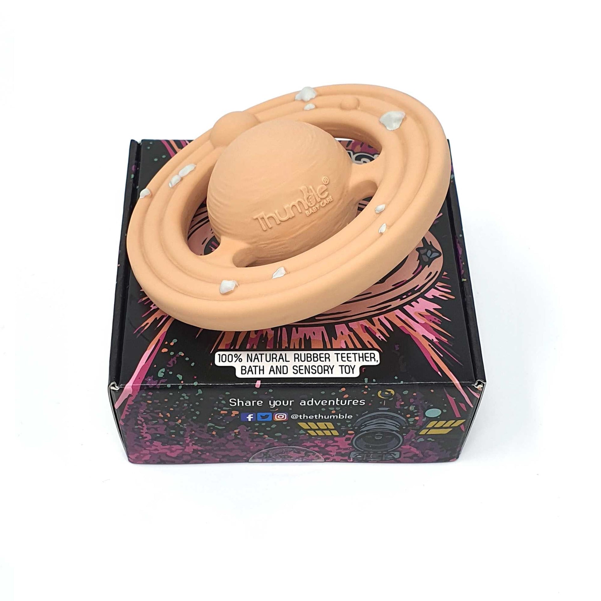 Natural Rubber Space Planet Teether and Bath Toy