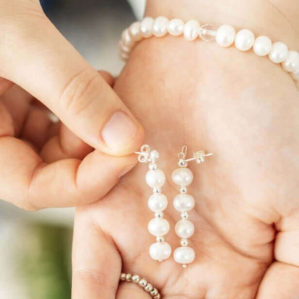 Pearl Drop Earrings in Sterling Silver or Gold Filled