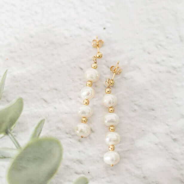 Pearl Drop Earrings in Sterling Silver or Gold Filled