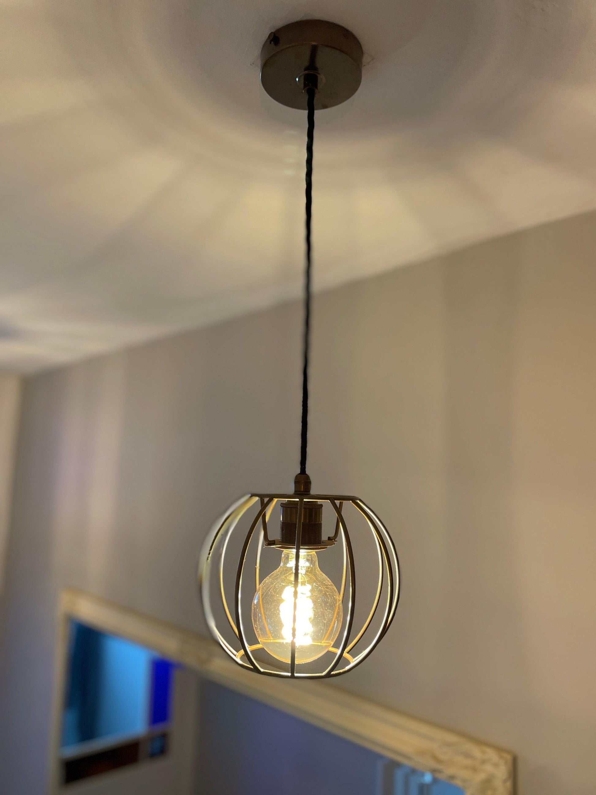 Handmade Pumpkin Cage Pendant Light
