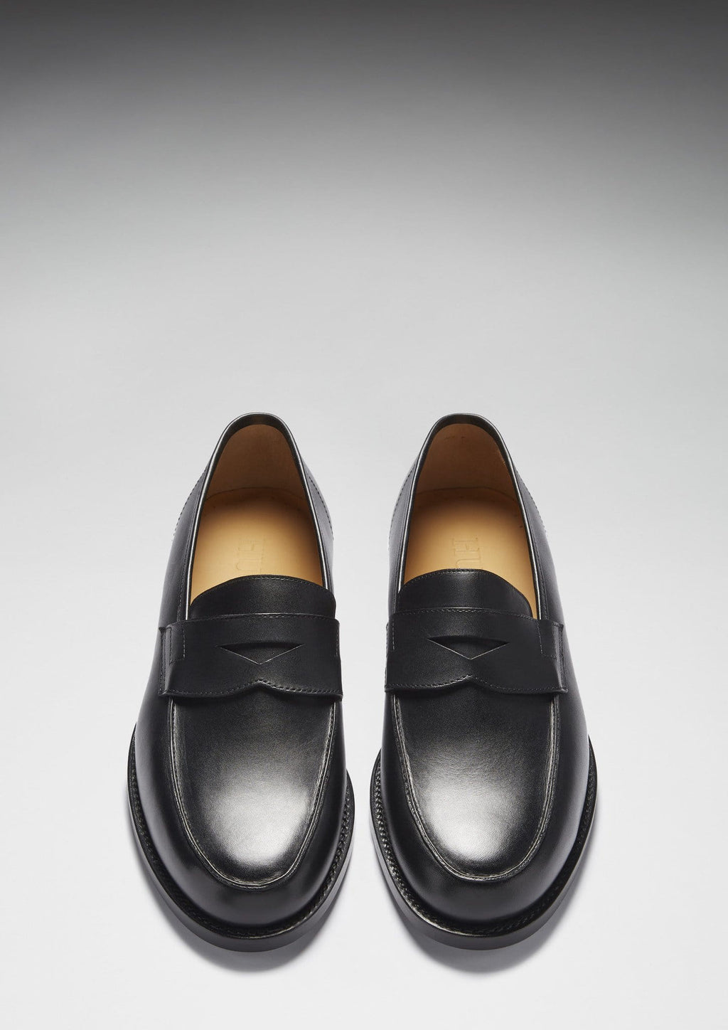 Black Leather Loafers with Welted Sole