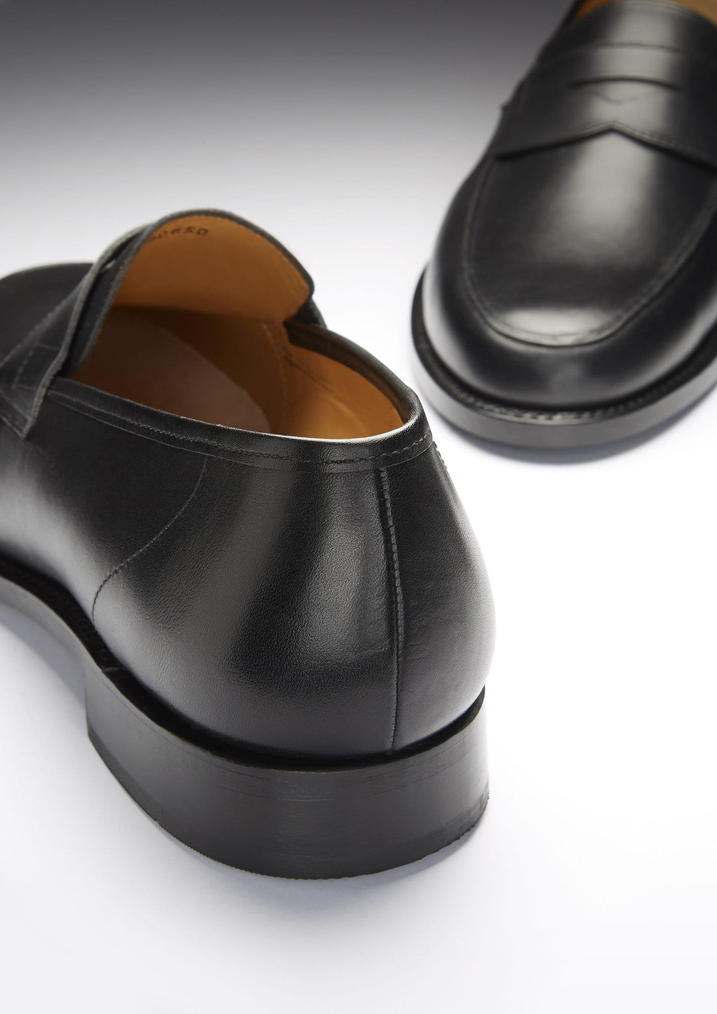 Black Leather Loafers with Welted Sole