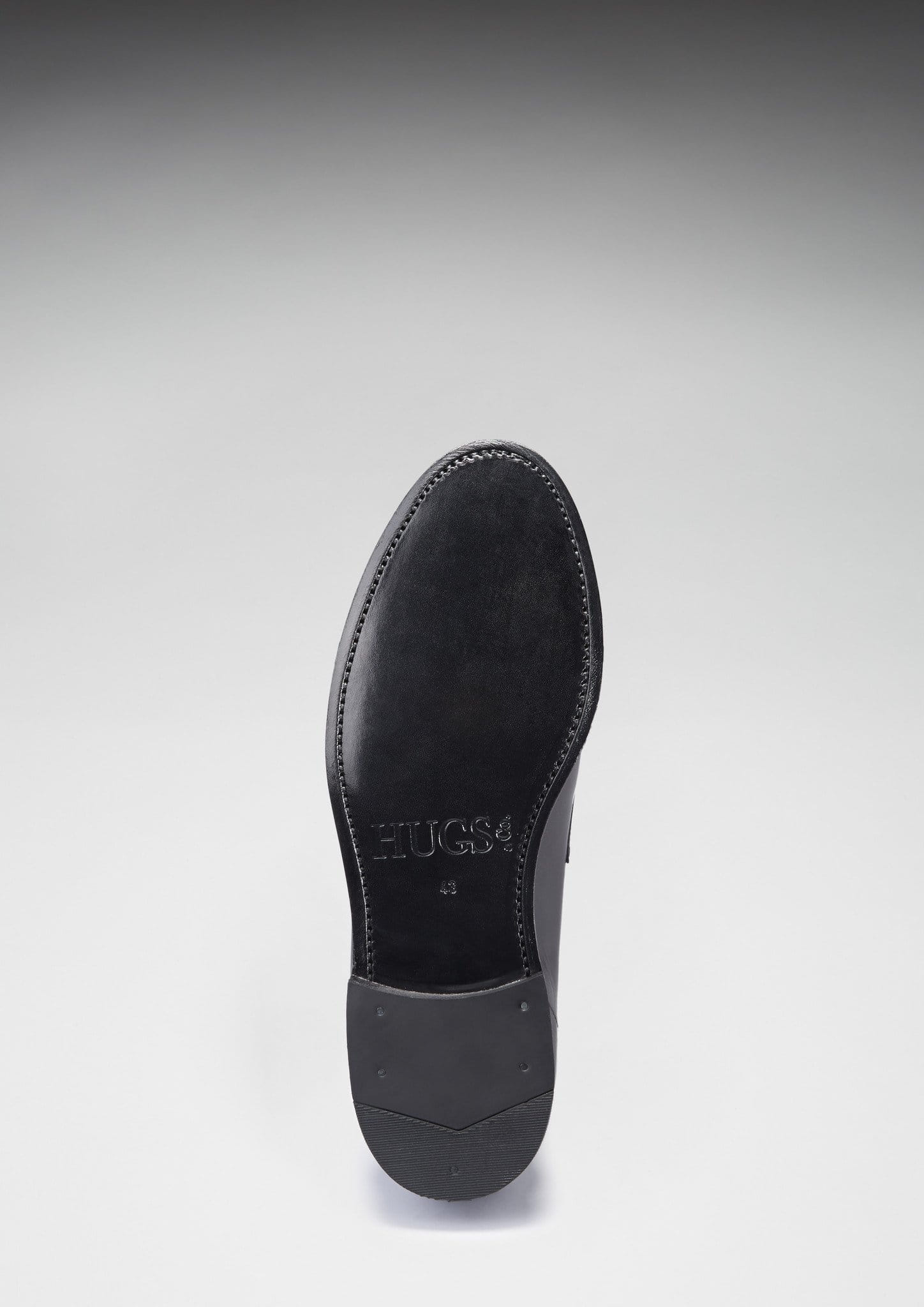Black Leather Loafers with Welted Sole