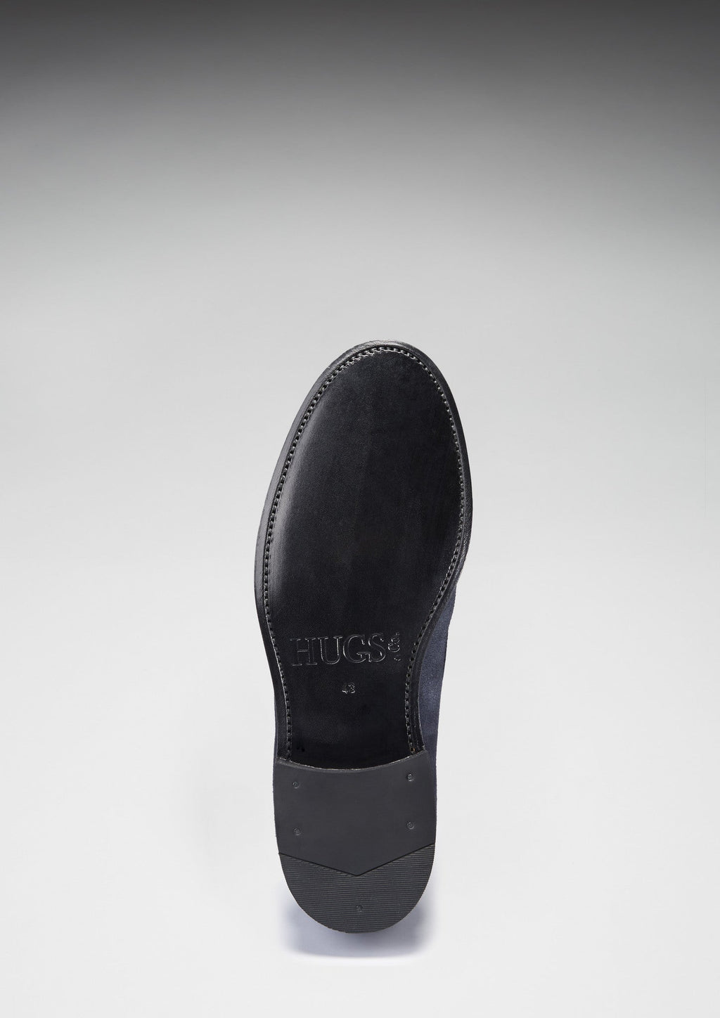Navy Blue Suede Loafers with Leather Sole