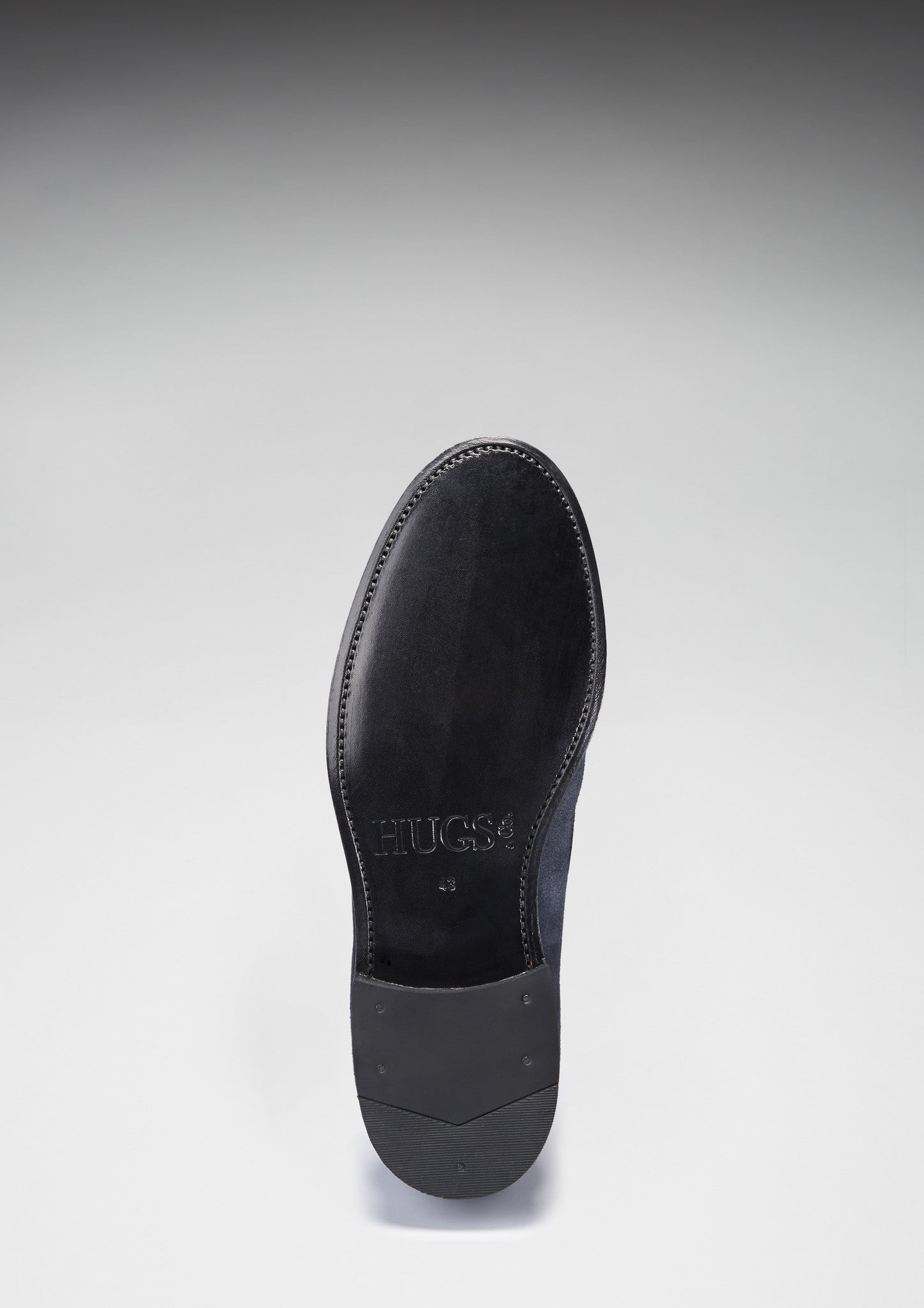 Navy Blue Suede Loafers with Leather Sole