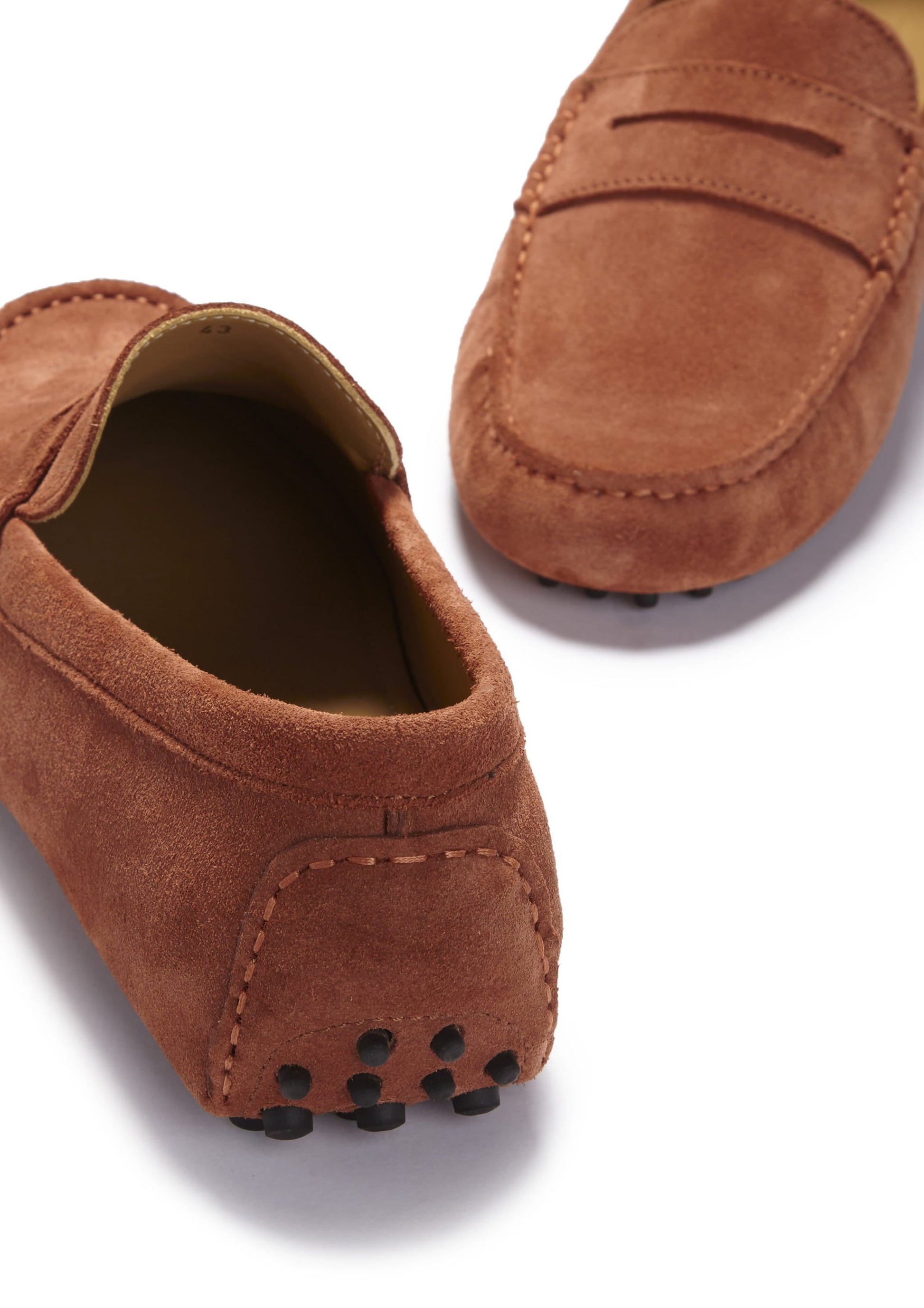 Rust Suede Penny Loafers