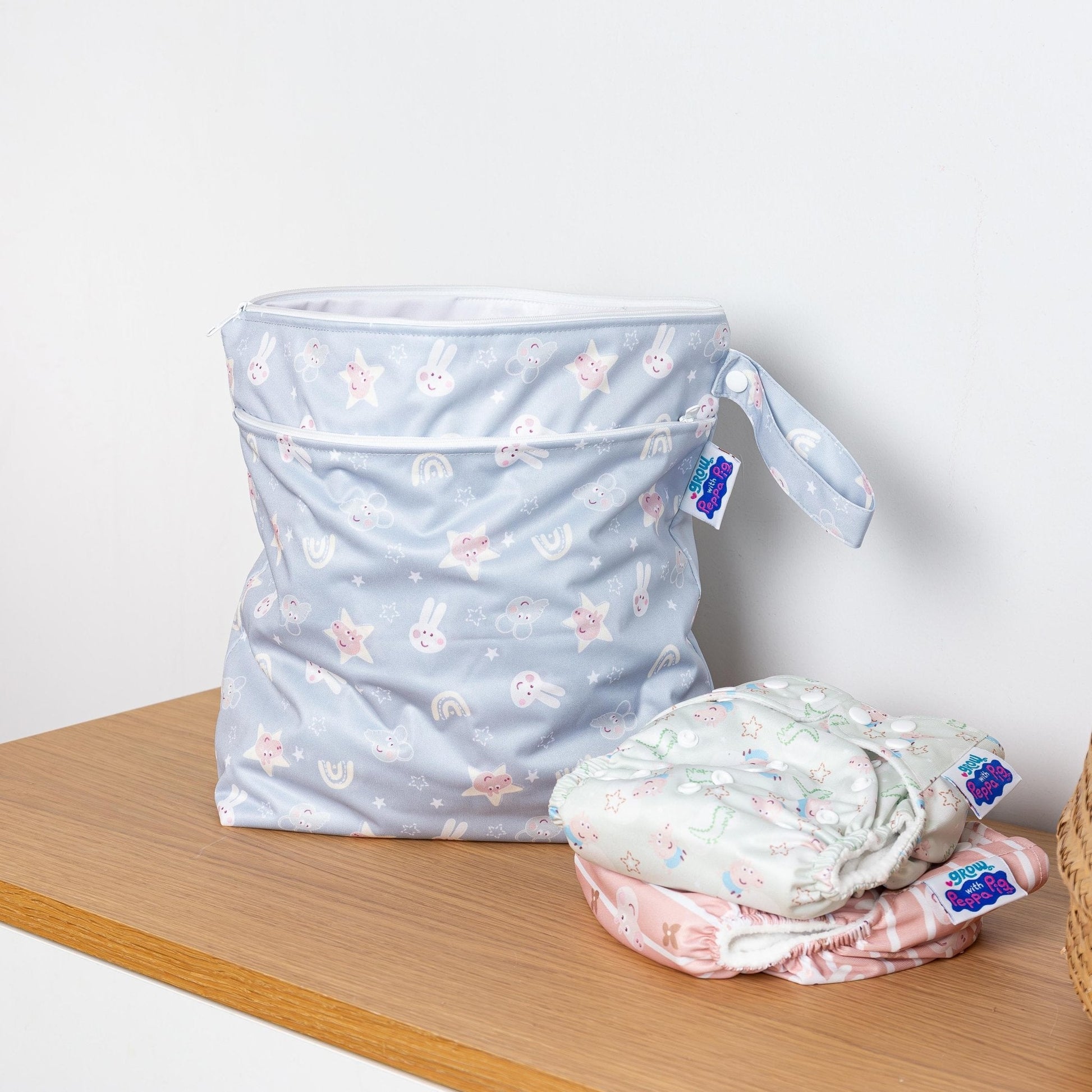 Peppa Pig Grab and Go Nappy Wet Bag in Blue Mix