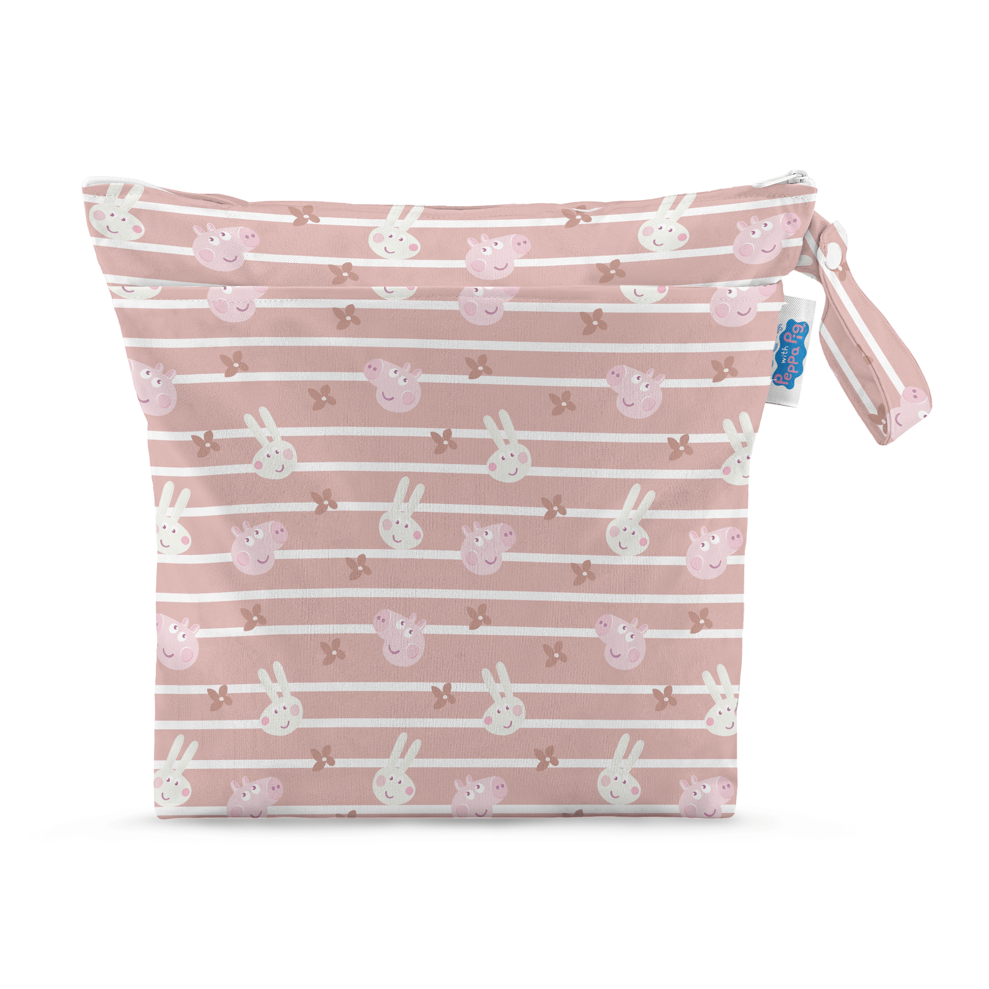 Peppa Pig Grab and Go Nappy Wet Bag in Blush Stripe
