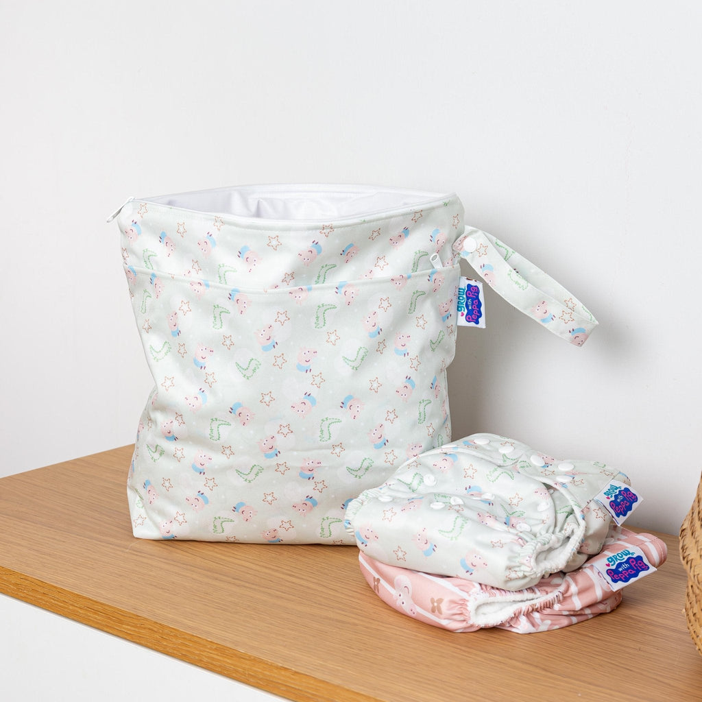 Peppa Pig Grab and Go Nappy Wet Bag in Sage Green