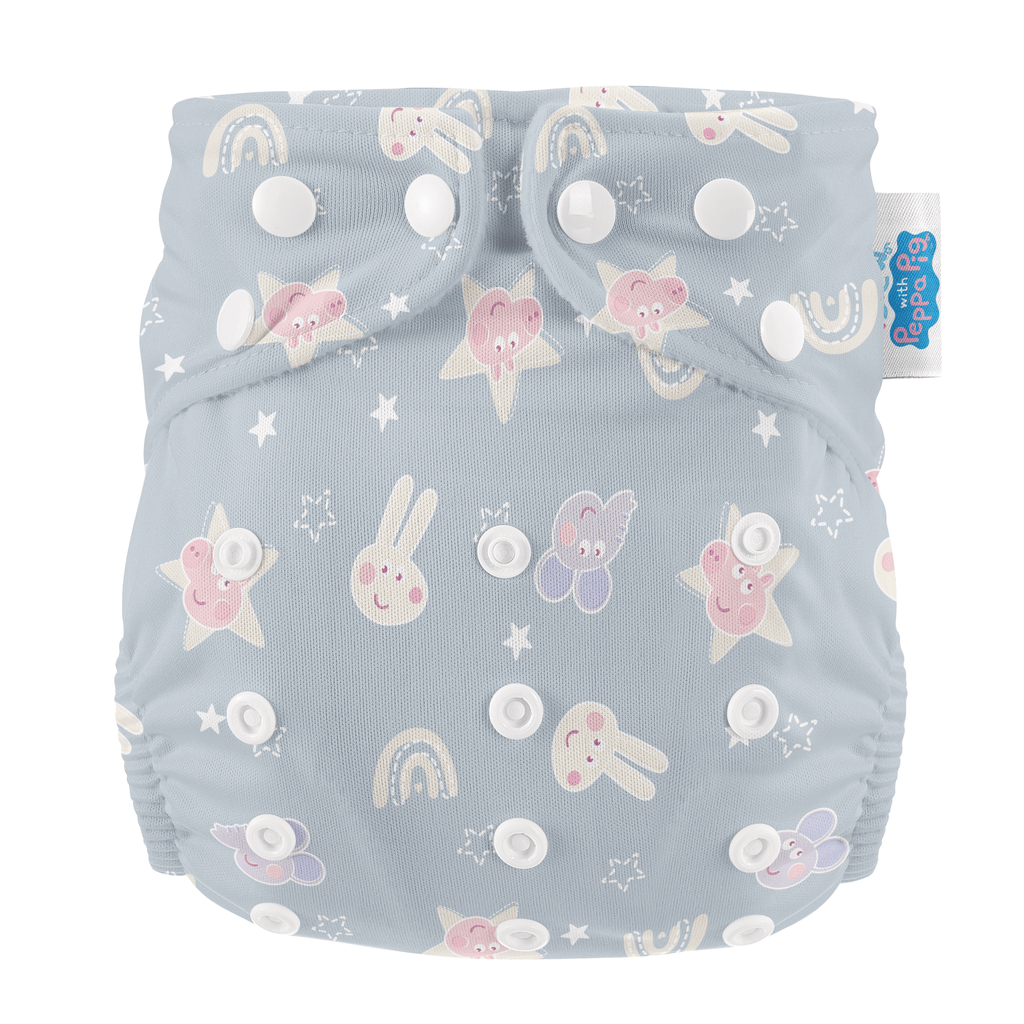 Peppa Pig One Size Reusable Cloth Nappy in Blue Mix
