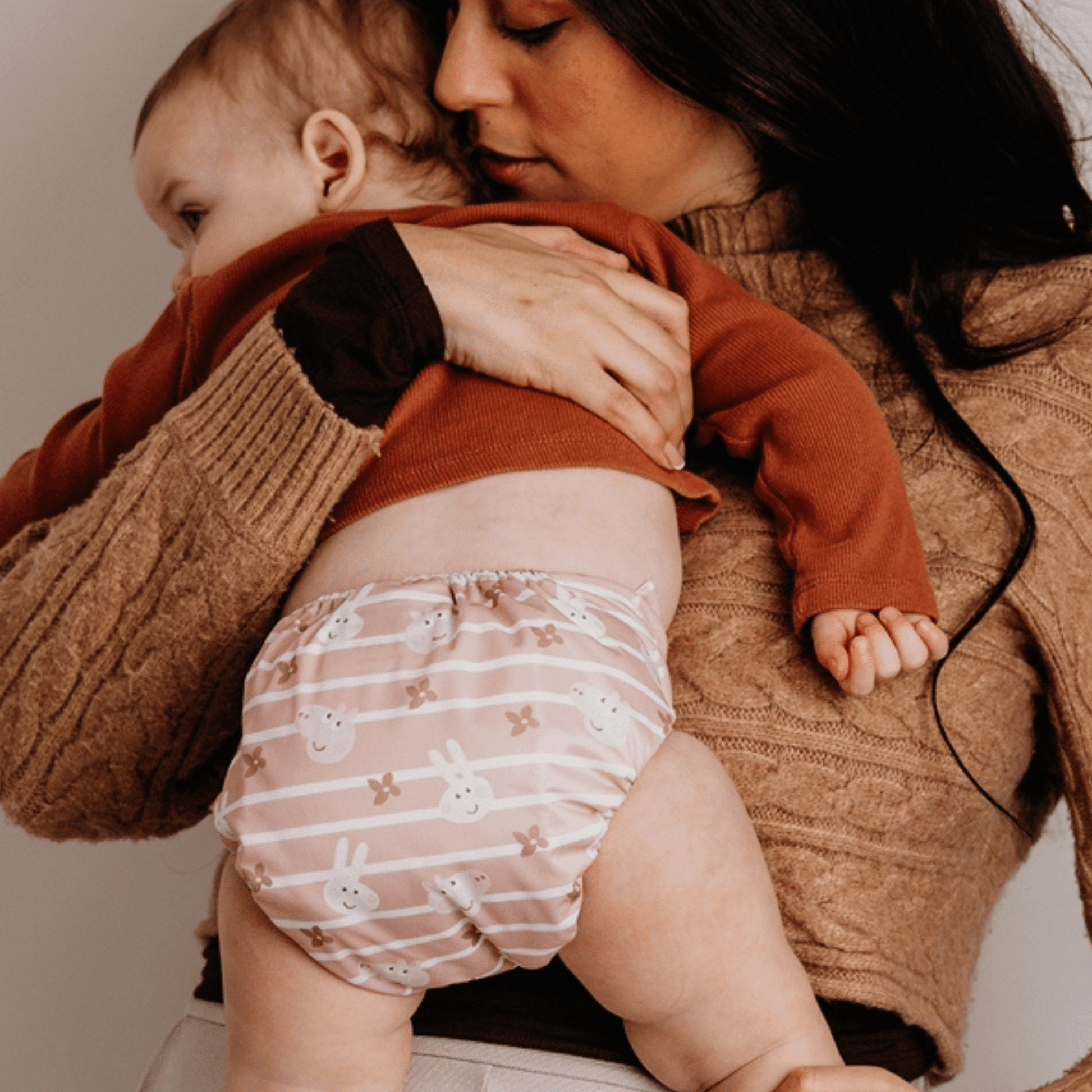 Peppa Pig One Size Reusable Cloth Nappy Blush Stripe